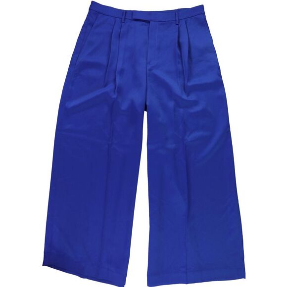 Ralph Lauren Womens Pleated Satin Crepe Wide Trousers Relaxed Casual Pants NWT